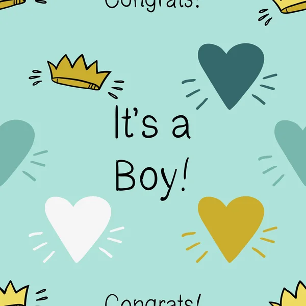 Baby boy birth  card background — Stock Vector