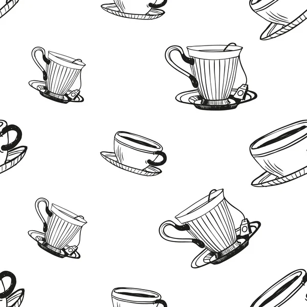 Kaffeepause oder Tea Time Muster — Stockvektor