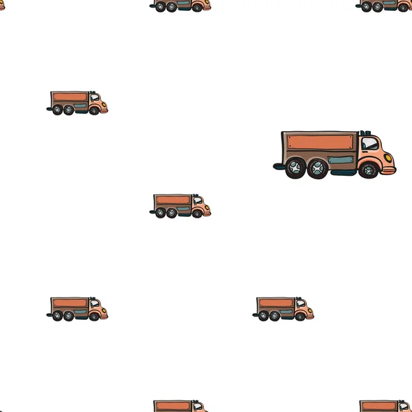 Autotrucks seamless pattern — Stock Vector