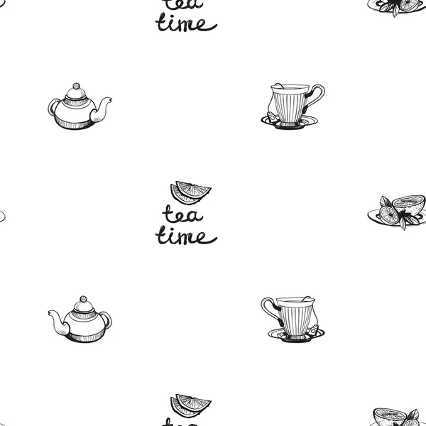 Teezeit oder Kaffeepause Hintergrund — Stockvektor