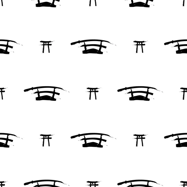 Ancient japanese katanas pattern — Stock Vector