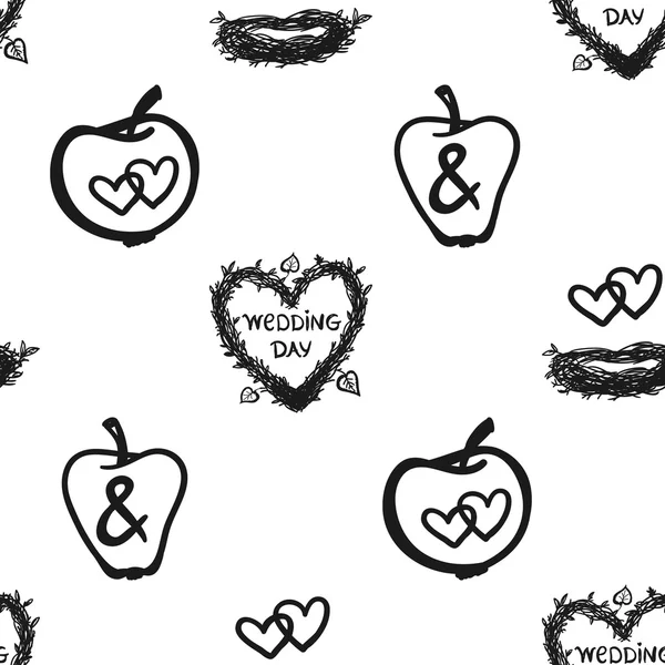 Manzanas patrón decorativo — Vector de stock