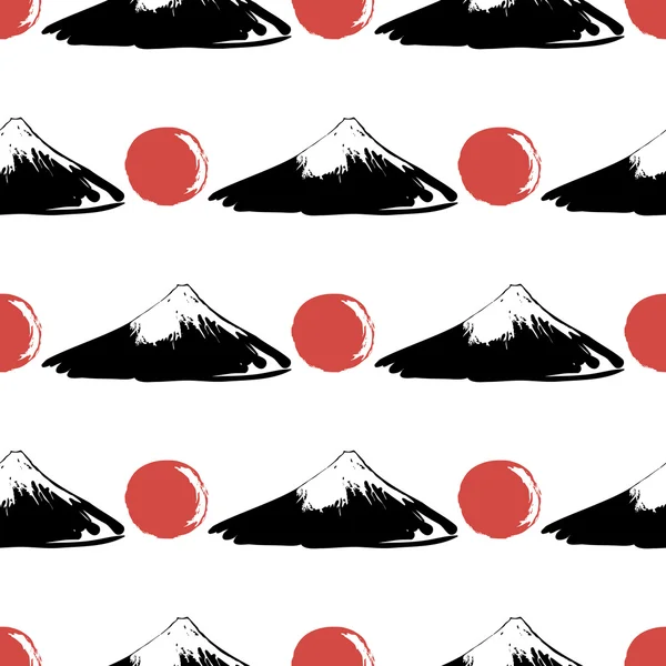 Japanse patroon met bergen — Stockvector