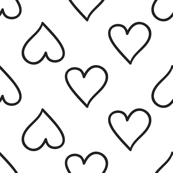 Hand drawn hearts pattern — Stock Vector