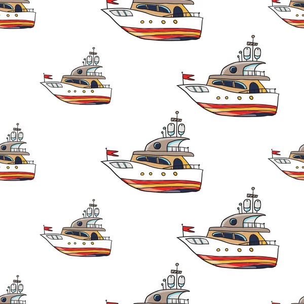 Wzór morskie z łodzi — Wektor stockowy