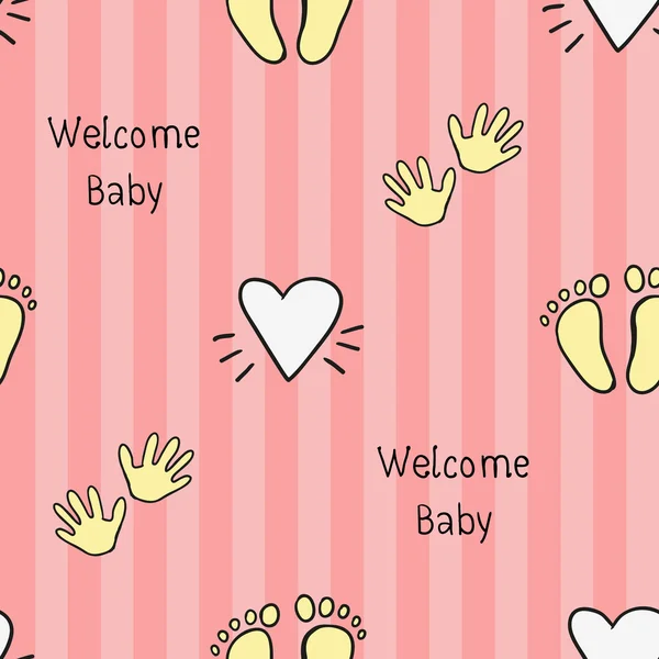 Tillkännagivandet nyfödd baby girl kort — Stock vektor