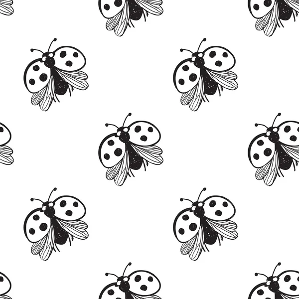 Coccinelles modèle sans couture — Image vectorielle