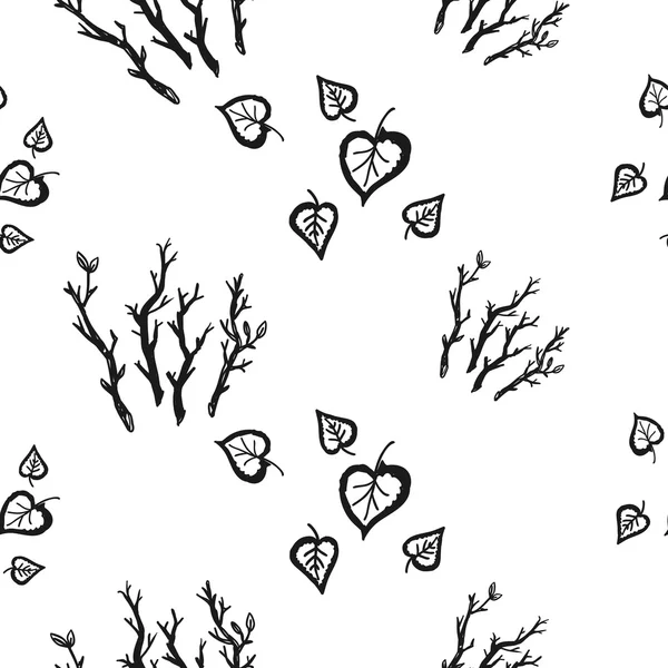 Bare trees seamless pattern — Stock Vector