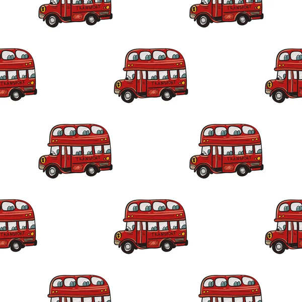 Double deckers seamless pattern — Stock Vector