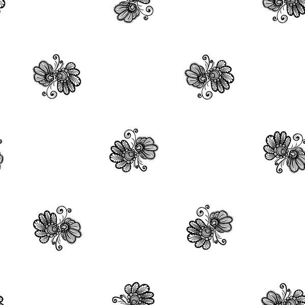 Modèle floral dessiné à la main — Image vectorielle