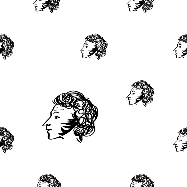 Александр Пушкин бесшовный шаблон — стоковый вектор