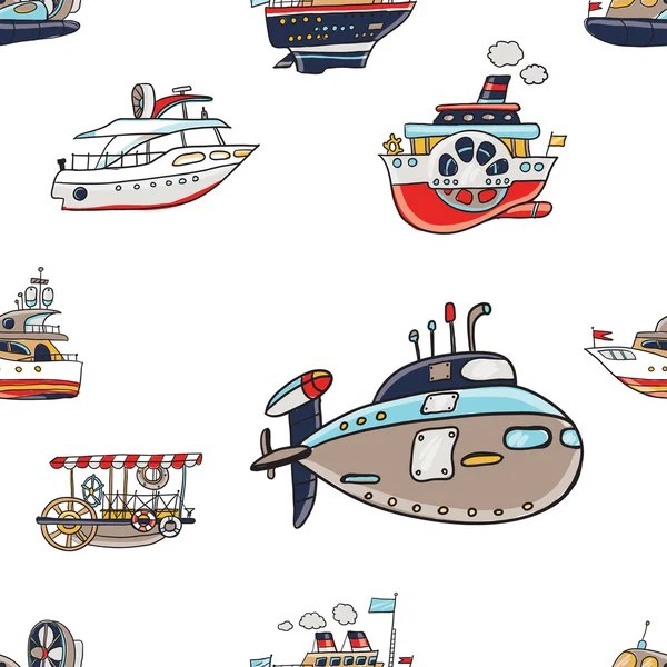 Patrón de barcos sin costura — Archivo Imágenes Vectoriales