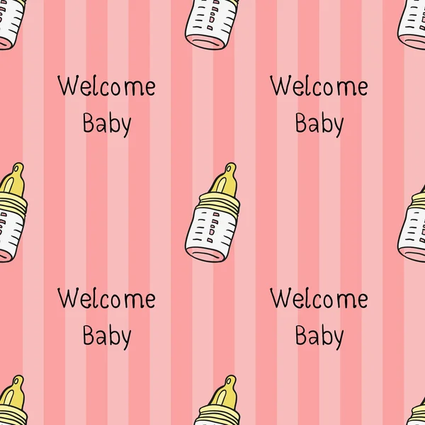 Announcement newborn baby girl card — Stock Vector