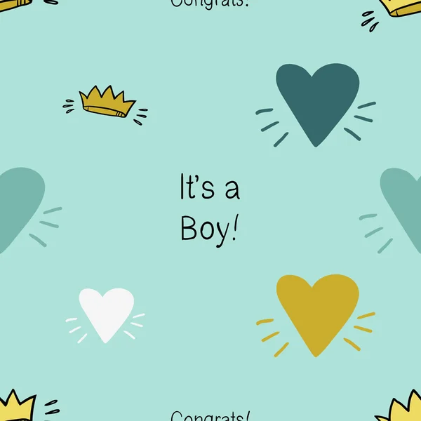 Baby boy birth  card background — Stock Vector