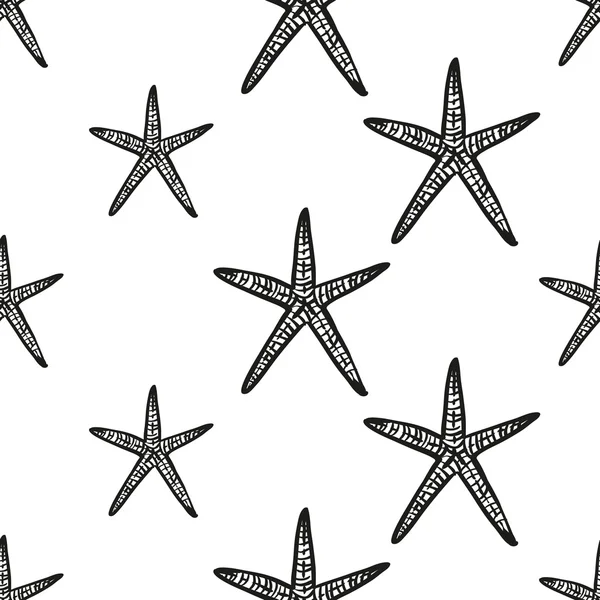 Patrón de estrella de mar dibujado — Vector de stock