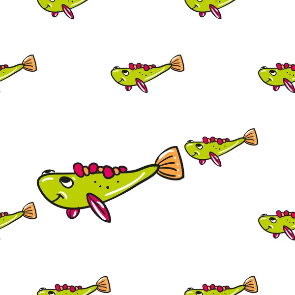 Doodle poissons d'aquarium — Image vectorielle