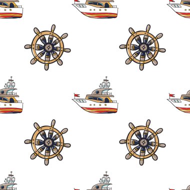 Tekneler ve direksiyon-wheels desen cruise