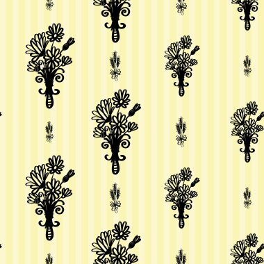 El çizimi çiçek deseni