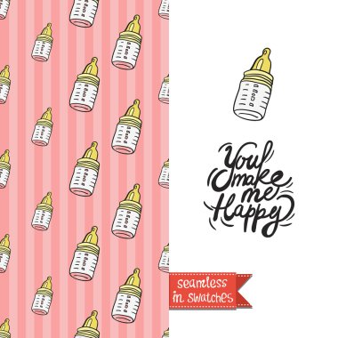 Yeni doğan bebek için vintage tebrik kartı