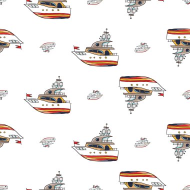 tekneler ile deniz desen