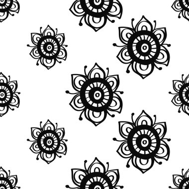 çizgi film soyut çiçek desenli