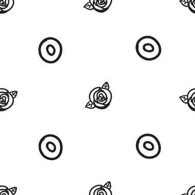 Elle çizilmiş gül deseni 