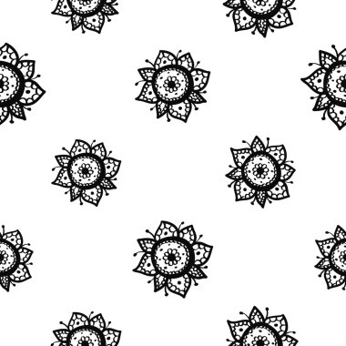 çizgi film soyut çiçek desenli