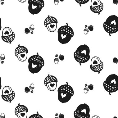 çizgi film meşe palamutları seamless modeli