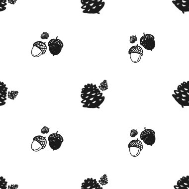 çizgi film meşe palamutları seamless modeli