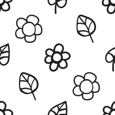 El çizimi çiçek deseni