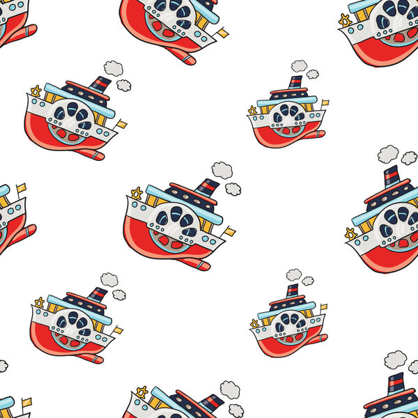 childish cruise boats pattern