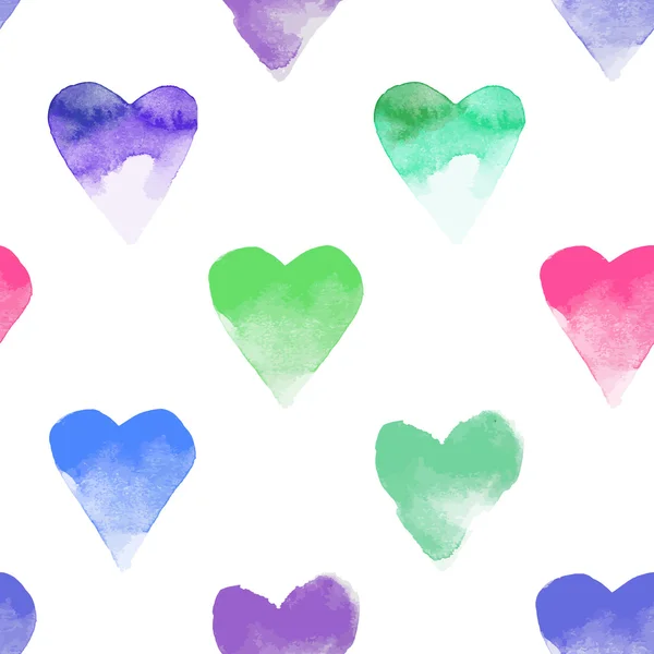 Watercolor hearts  background — Stock Vector