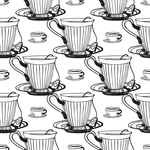 Kaffeepause oder Tea Time Muster — Stockvektor