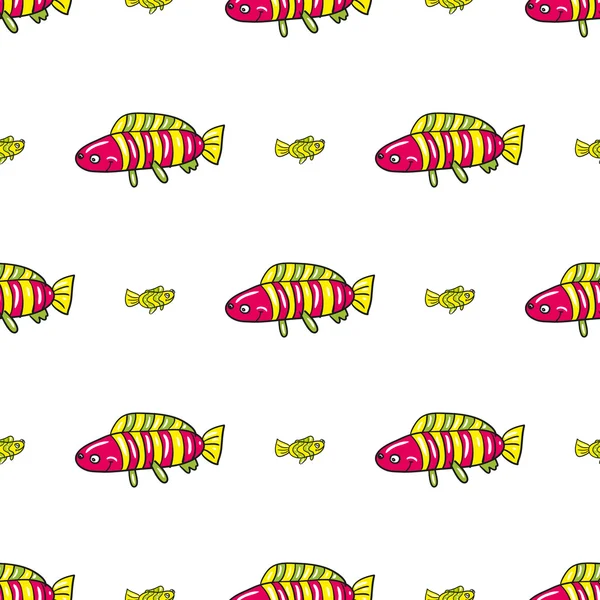 Garabatos acuarios peces — Vector de stock