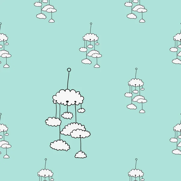 Tarjeta Baby Shower con nubes — Vector de stock