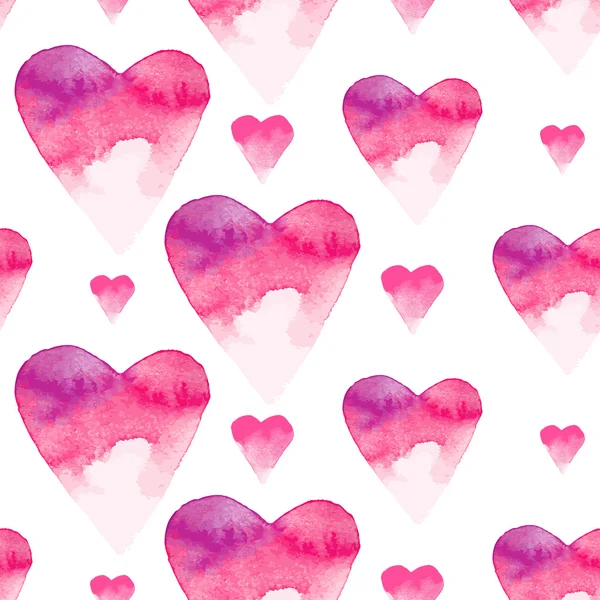 Watercolor hearts  background — Stock Vector