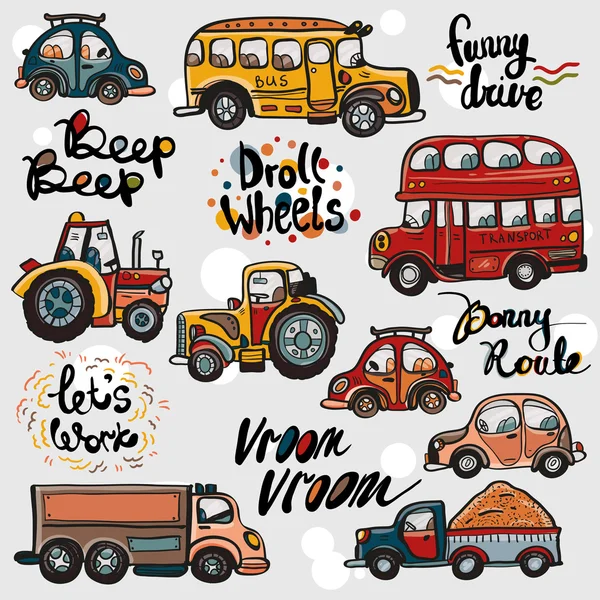 Autotrucks seamless pattern — Stock Vector