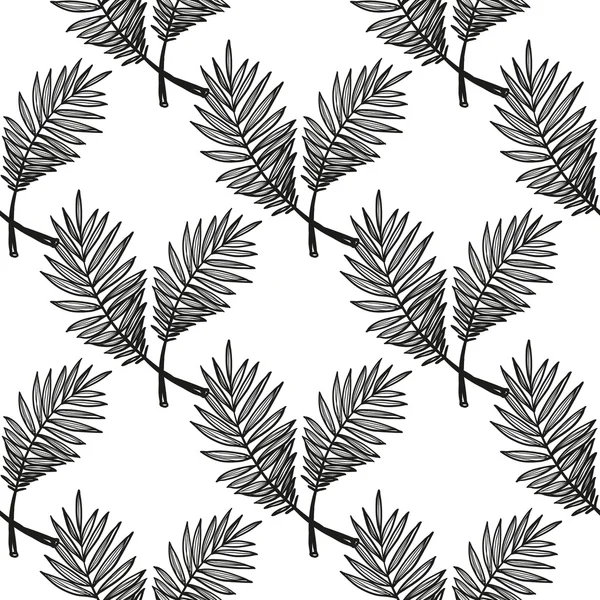 Dibujos animados palmera hojas patrón — Archivo Imágenes Vectoriales