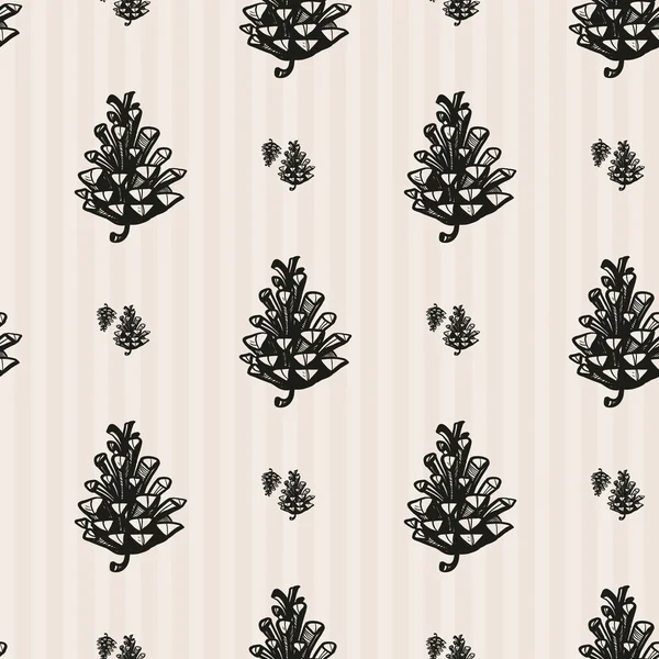 Padrão vintage com pinecone —  Vetores de Stock