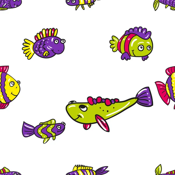 Doodle акваріумних риб — стоковий вектор