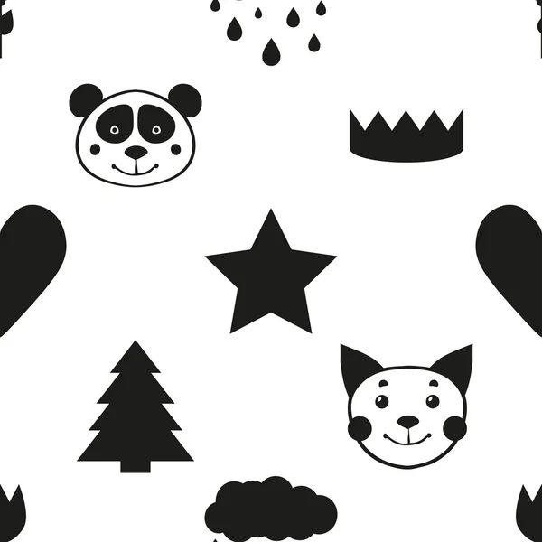 Urso Panda Gritando. Desenho Decorativo De Ilustração Vetorial