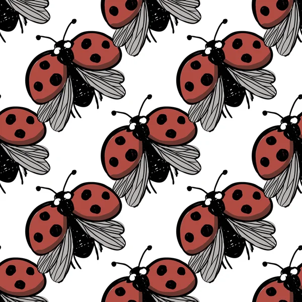 Ladybugs seamless modeli — Stok Vektör