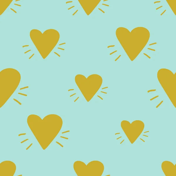 Lindo patrón de dibujos animados corazones amarillos — Archivo Imágenes Vectoriales