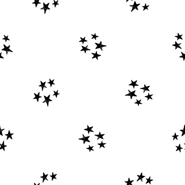 Patrón de estrellas dibujado a mano — Vector de stock