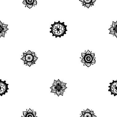 El çizimi çiçek deseni