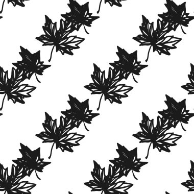 akçaağaç yaprakları doodle desen
