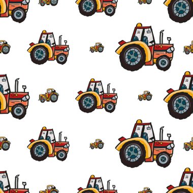 Traktörler ile çizilmiş desen el 