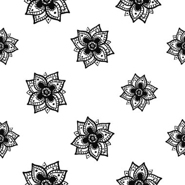 El çizimi çiçek deseni