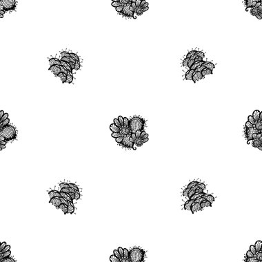 El çizimi çiçek deseni