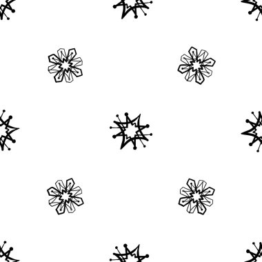 El çizimi çiçek deseni